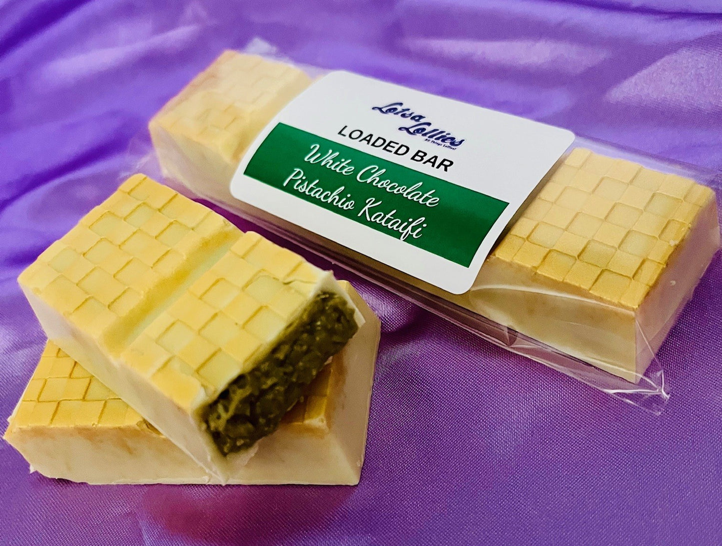 Loaded Chocolate Bar 80g - White Pistachio & Kataifi