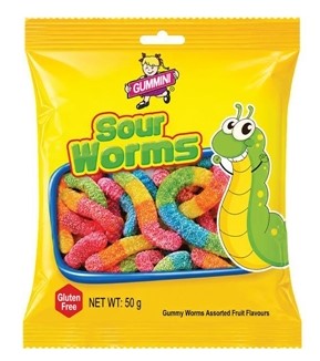 Gummini Sour Worms 50g