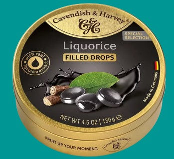 C & H Travel Sweets 130g - Liquorice Filled Drops
