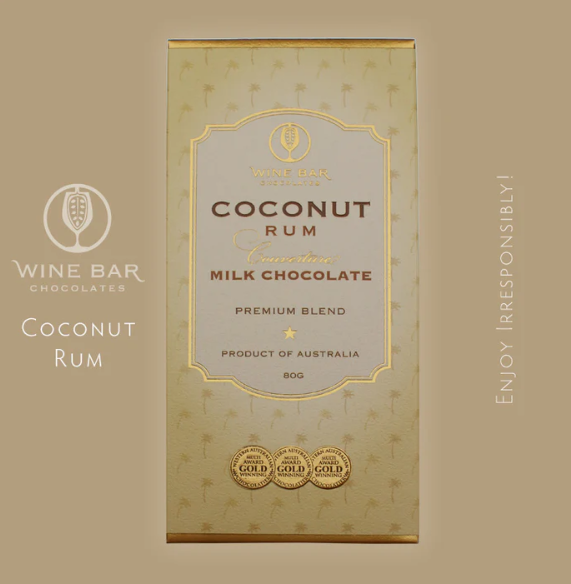 Wine Bar Chocolate - Coconut Rum 80g