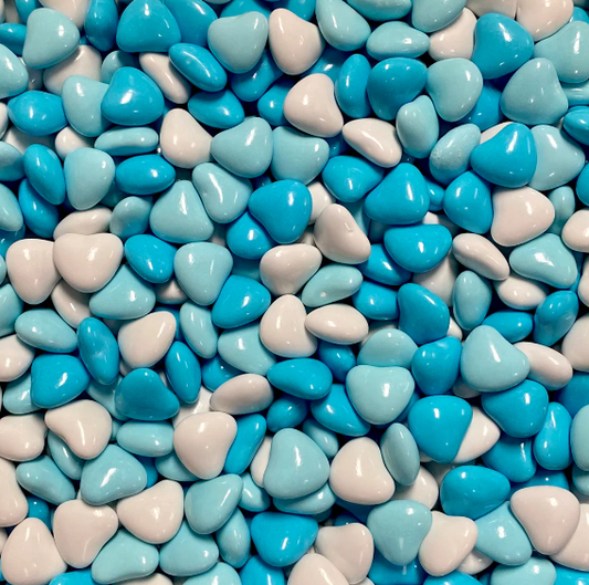 Candy Coated Choc Hearts Blue