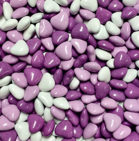 Candy Coated Choc Hearts Purple