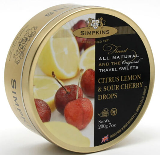Simpkins Travel Sweets 200g - Lemon & Cherry Drops