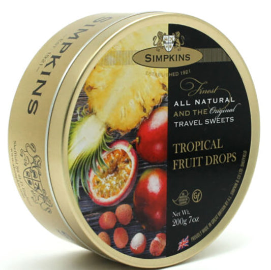 Simpkins Travel Sweets 200g - Tropical Fruit Drops