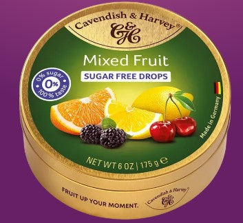 C & H Travel Sweets 175g - Mixed Fruit Drops - Sugar Free