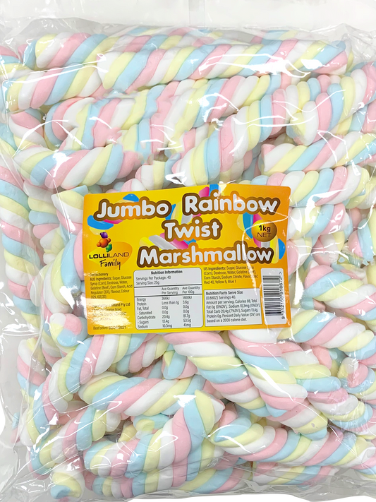 Jumbo Rainbow Twist Marshmallows