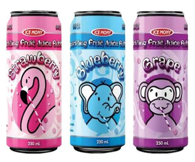 Ice Mony Sparkling Fruit Juice Bubbles 250ml