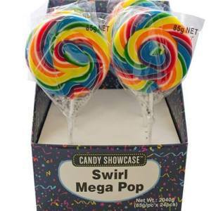 Mega Rainbow 85g Swirly Pop