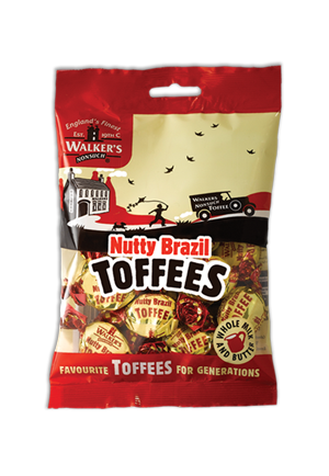 Walkers Nutty Brazil Toffee Bag 150g