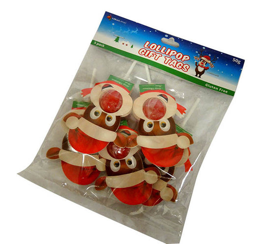 Rudolph Lollipop Gift Tags 5pk