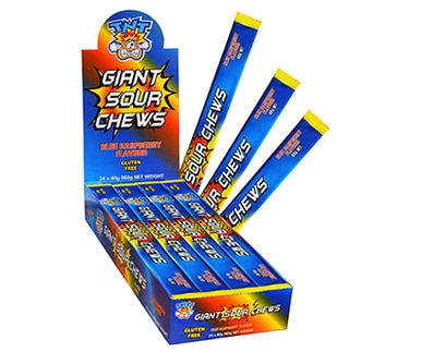 TNT - Giant Sour Chews Blue Raspberry 40g