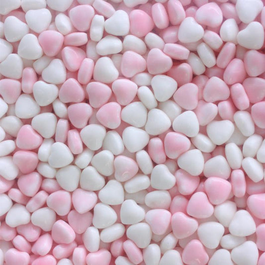 Coated Pink and White Hearts